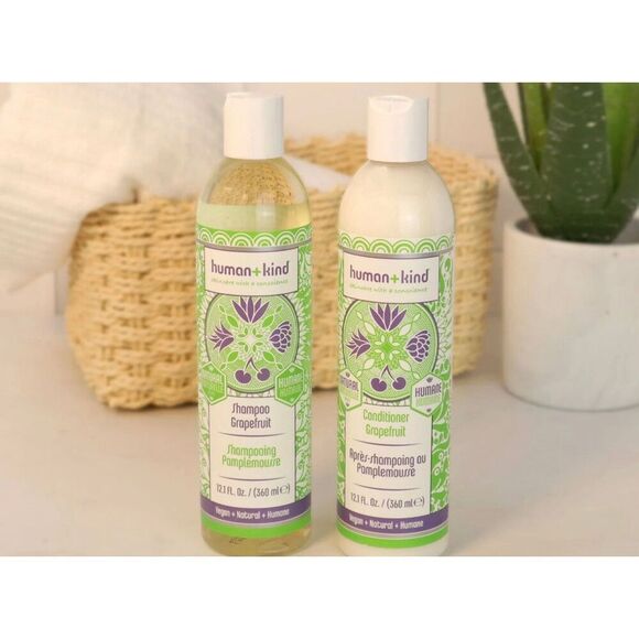 HUMAN + KIND - NWT Grapefruit Shampoo & Conditioner Duo/12.1 oz Each/Vegan - Picture 5 of 15